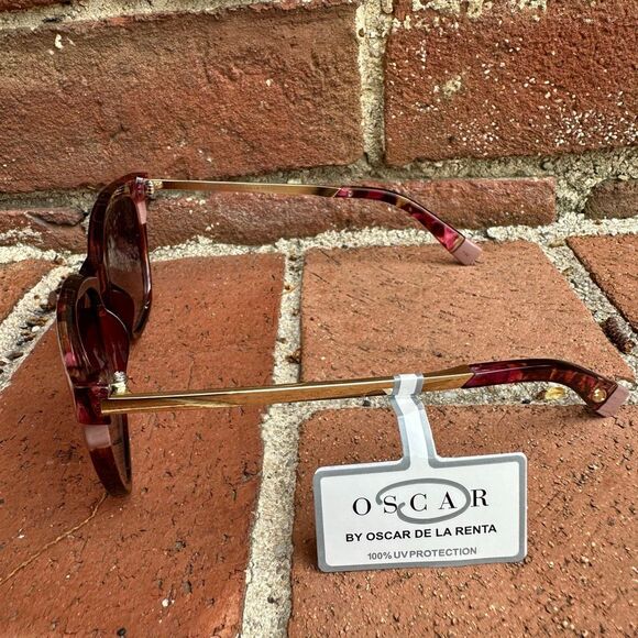 Oscar De La Renta $360 Cat Eye Sunglasses Tortoise Brown plum UV Protection Wome main image 10